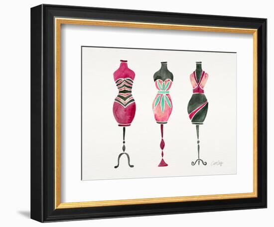 Pink 3 Dresses-Cat Coquillette-Framed Giclee Print