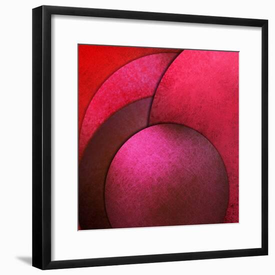 Pink Abstract Background or Red Paper Cover with Circle Layers, Artistic Design Layout, Vintage Gru-Apostrophe-Framed Premium Giclee Print