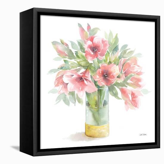 Pink Amaryllis-Leslie Trimbach-Framed Stretched Canvas