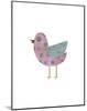 Pink and Blue Polka Dot Bird-John W^ Golden-Mounted Art Print