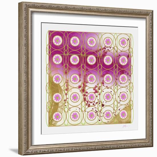 Pink and Gold Daisies-Pamela A. Johnson-Framed Giclee Print