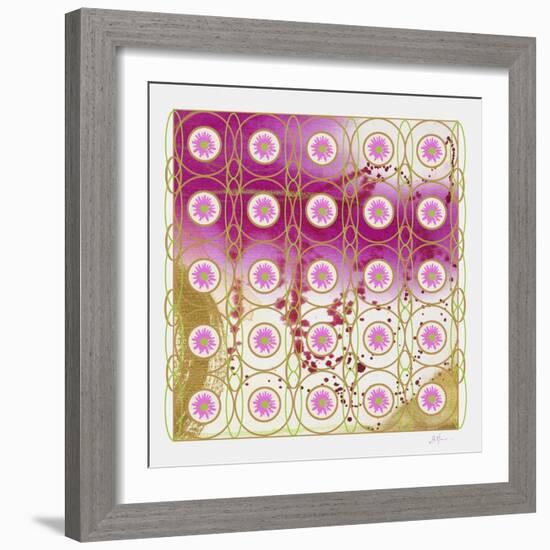 Pink and Gold Daisies-Pamela A. Johnson-Framed Giclee Print