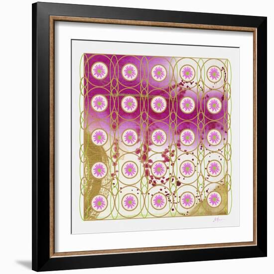 Pink and Gold Daisies-Pamela A. Johnson-Framed Giclee Print