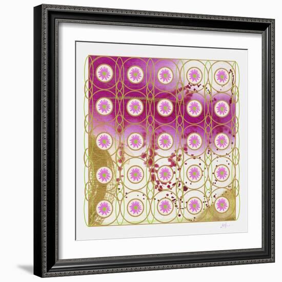 Pink and Gold Daisies-Pamela A. Johnson-Framed Giclee Print