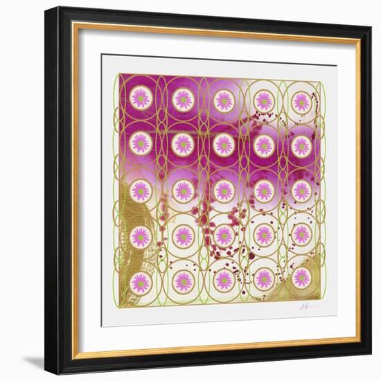 Pink and Gold Daisies-Pamela A. Johnson-Framed Giclee Print