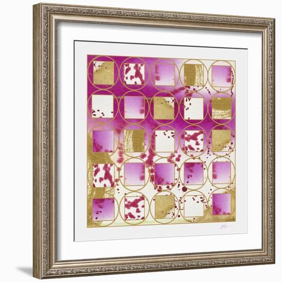 Pink and Gold Grid I copy-Pamela A. Johnson-Framed Giclee Print