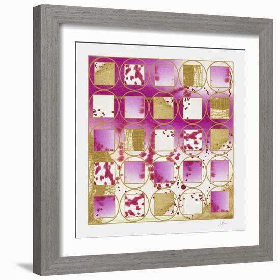 Pink and Gold Grid I copy-Pamela A. Johnson-Framed Giclee Print