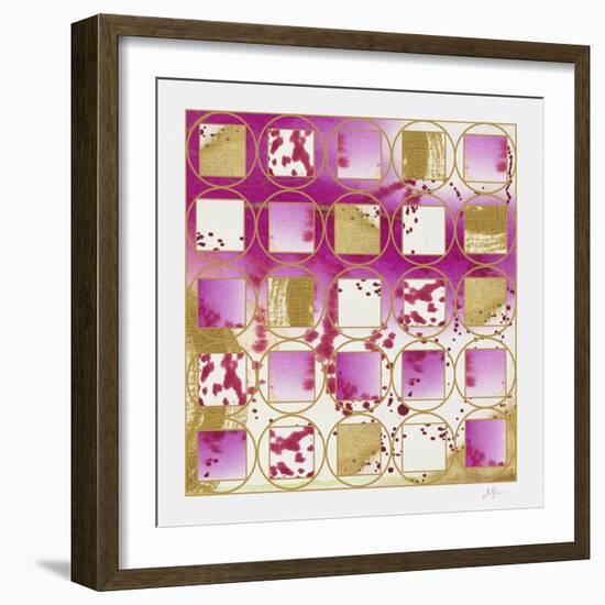 Pink and Gold Grid I copy-Pamela A. Johnson-Framed Giclee Print