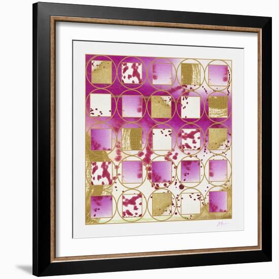 Pink and Gold Grid I copy-Pamela A. Johnson-Framed Giclee Print