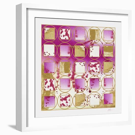 Pink and Gold Grid I copy-Pamela A. Johnson-Framed Giclee Print