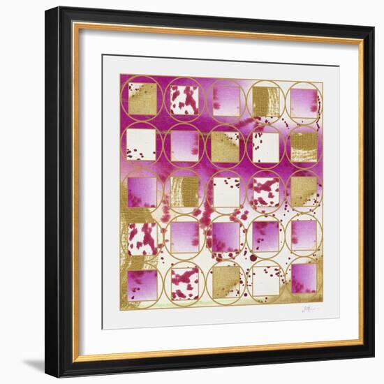 Pink and Gold Grid I copy-Pamela A. Johnson-Framed Giclee Print