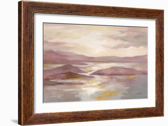 Pink and Gold Landscape-Silvia Vassileva-Framed Art Print