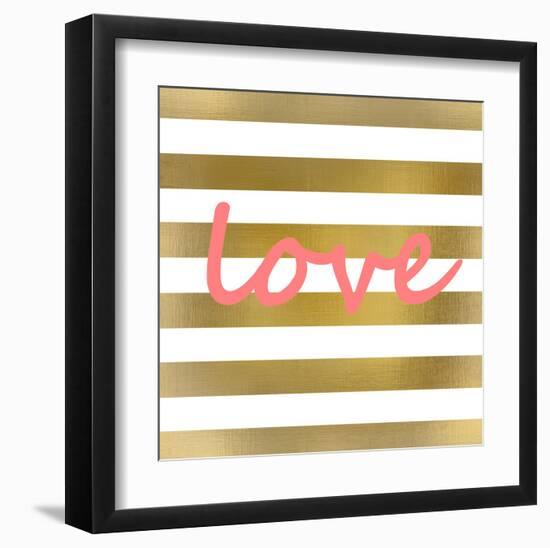 Pink And Gold Love-Kimberly Allen-Framed Art Print