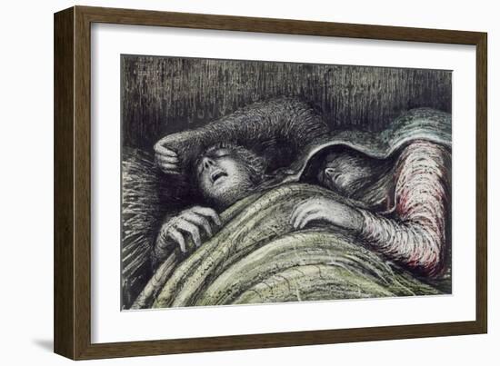 Pink and Green Sleepers-Henry Moore-Framed Giclee Print