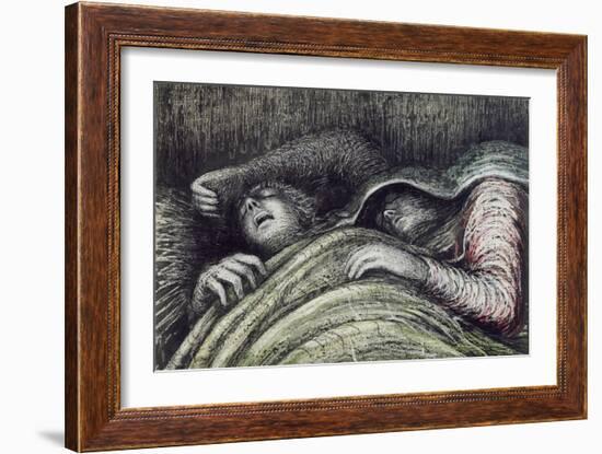 Pink and Green Sleepers-Henry Moore-Framed Giclee Print