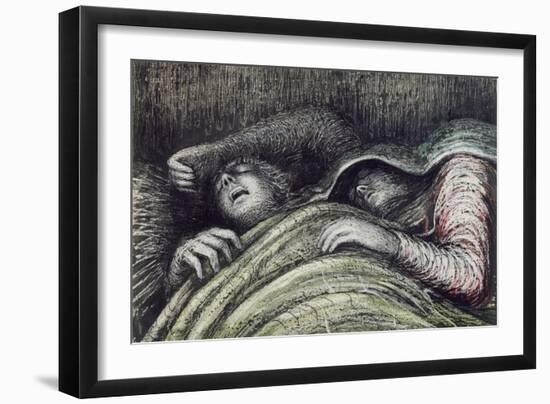 Pink and Green Sleepers-Henry Moore-Framed Giclee Print