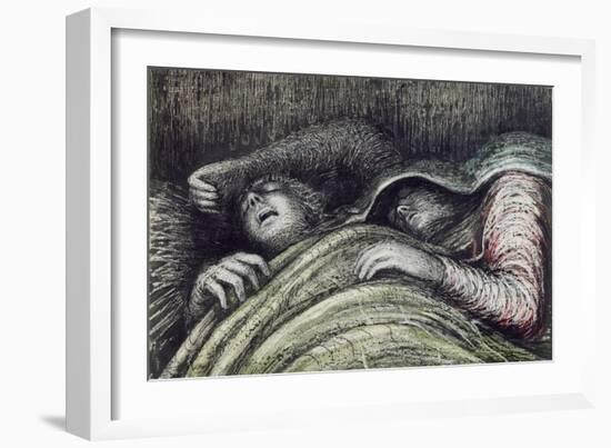 Pink and Green Sleepers-Henry Moore-Framed Giclee Print