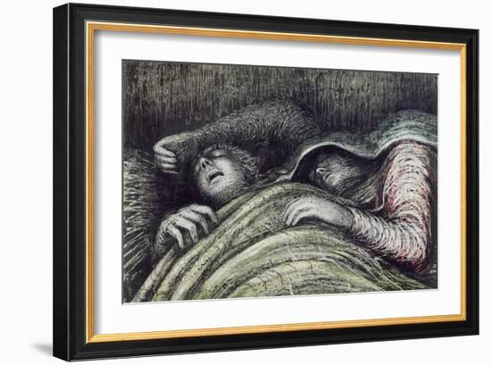 Pink and Green Sleepers-Henry Moore-Framed Giclee Print