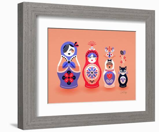 Pink and Lavender Russian Dolls-Cat Coquillette-Framed Giclee Print