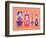 Pink and Lavender Russian Dolls-Cat Coquillette-Framed Giclee Print