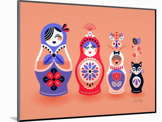 Pink and Lavender Russian Dolls-Cat Coquillette-Mounted Giclee Print