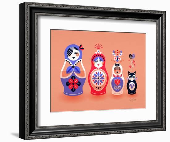 Pink and Lavender Russian Dolls-Cat Coquillette-Framed Giclee Print