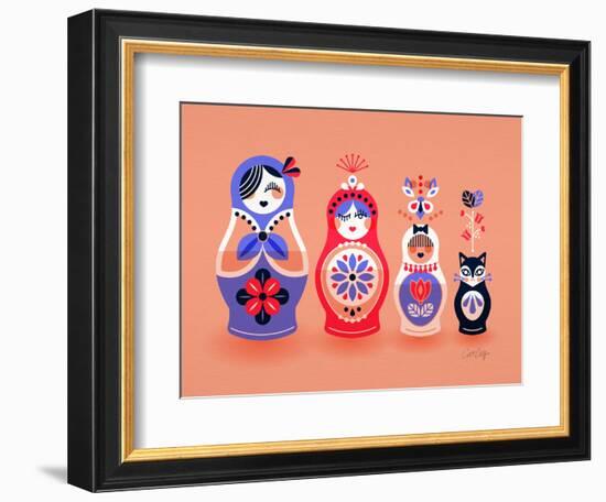 Pink and Lavender Russian Dolls-Cat Coquillette-Framed Giclee Print