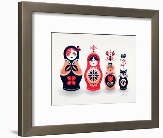 Pink and Navy Russian Dolls-Cat Coquillette-Framed Giclee Print