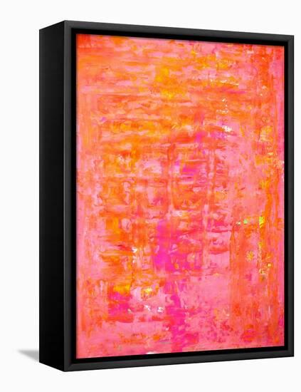 Pink and Orange Abstract Art Painting-T30Gallery-Framed Stretched Canvas