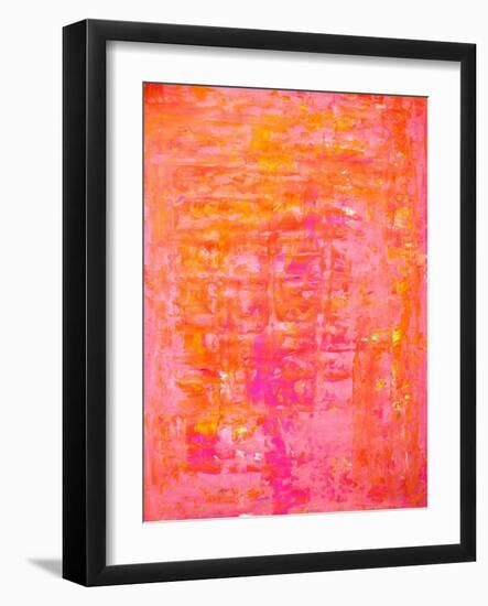 Pink and Orange Abstract Art Painting-T30Gallery-Framed Art Print