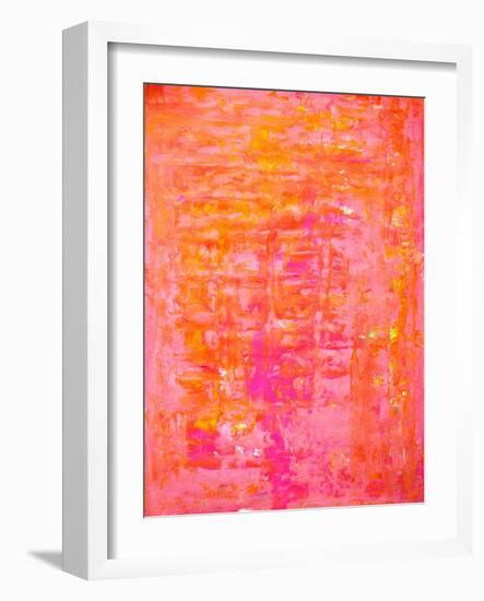 Pink and Orange Abstract Art Painting-T30Gallery-Framed Art Print