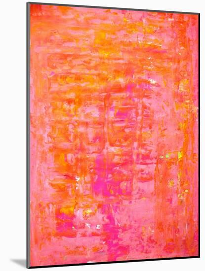 Pink and Orange Abstract Art Painting-T30Gallery-Mounted Art Print