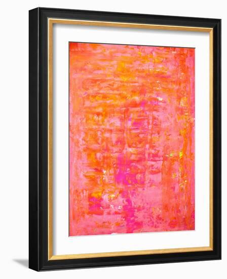 Pink and Orange Abstract Art Painting-T30Gallery-Framed Art Print