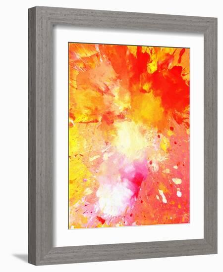 Pink and Orange Abstract Art Painting-T30Gallery-Framed Art Print