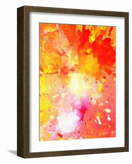 Pink and Orange Abstract Art Painting-T30Gallery-Framed Art Print