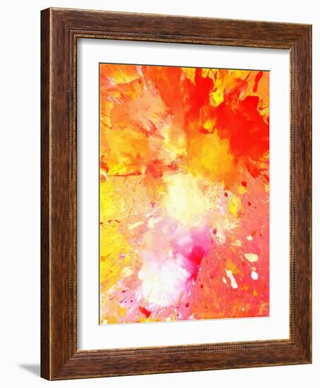 Pink and Orange Abstract Art Painting-T30Gallery-Framed Art Print