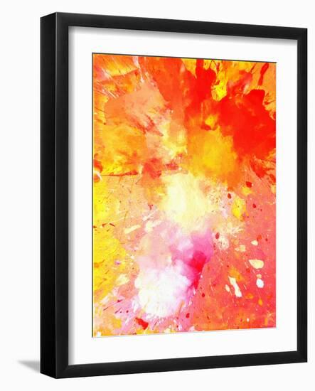 Pink and Orange Abstract Art Painting-T30Gallery-Framed Art Print