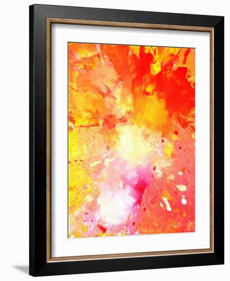 Pink and Orange Abstract Art Painting-T30Gallery-Framed Art Print