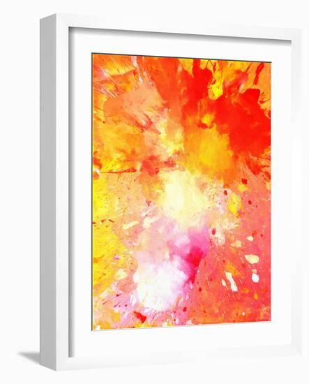 Pink and Orange Abstract Art Painting-T30Gallery-Framed Art Print