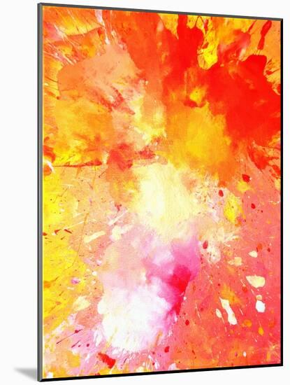 Pink and Orange Abstract Art Painting-T30Gallery-Mounted Art Print