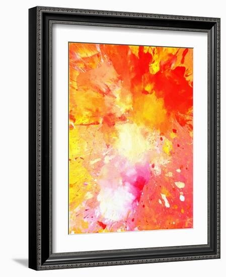 Pink and Orange Abstract Art Painting-T30Gallery-Framed Art Print