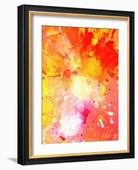 Pink and Orange Abstract Art Painting-T30Gallery-Framed Art Print