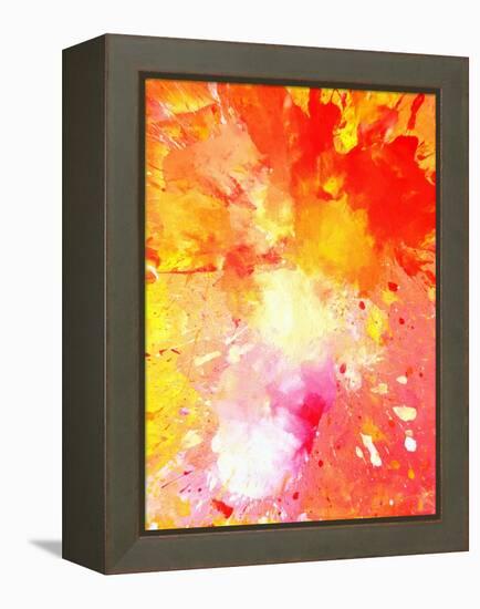 Pink and Orange Abstract Art Painting-T30Gallery-Framed Stretched Canvas
