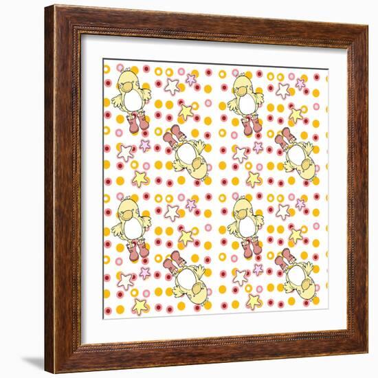 Pink and Orange Ducky Dots-Valarie Wade-Framed Giclee Print