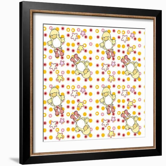 Pink and Orange Ducky Dots-Valarie Wade-Framed Giclee Print