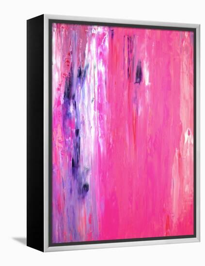 Pink and Purple Abstract Art Painting-T30Gallery-Framed Stretched Canvas