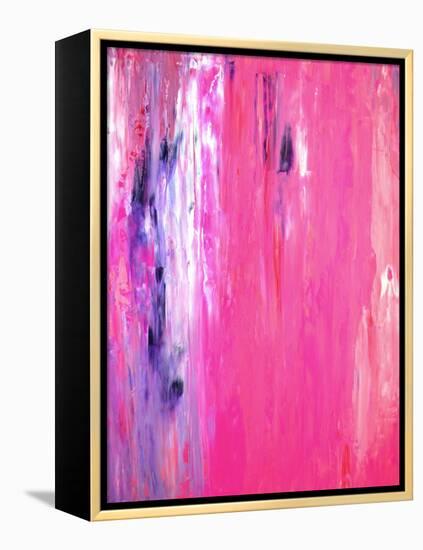 Pink and Purple Abstract Art Painting-T30Gallery-Framed Stretched Canvas