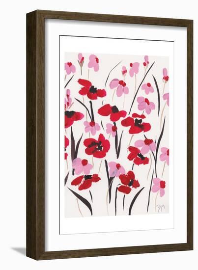 Pink and Red Field II-Beverly Dyer-Framed Art Print