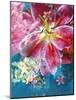 Pink and Red Poenies in Blue Green Water with Little Blossoms Layered-Alaya Gadeh-Mounted Photographic Print