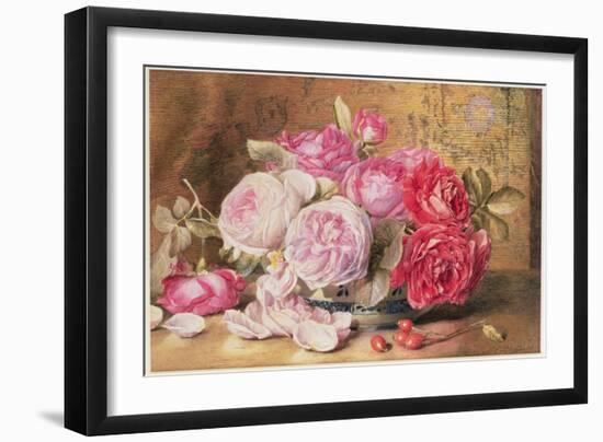 Pink and Red Roses in a Bowl-Mary Elizabeth Duffield-Framed Giclee Print